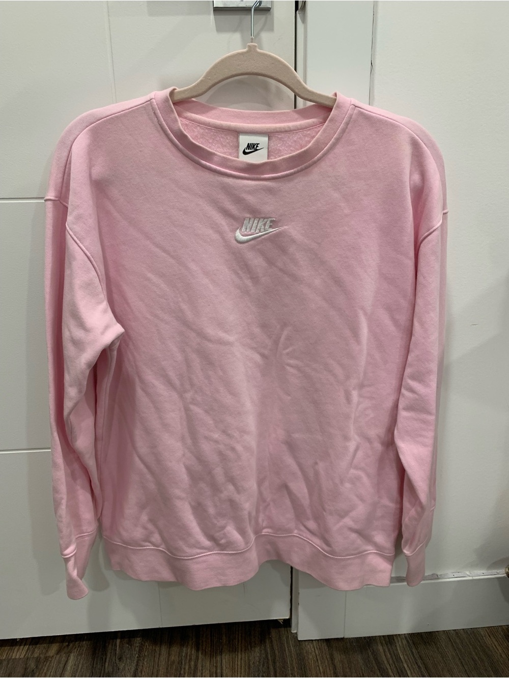 Nike Light Pink Crewneck with White Embroidered Swoosh